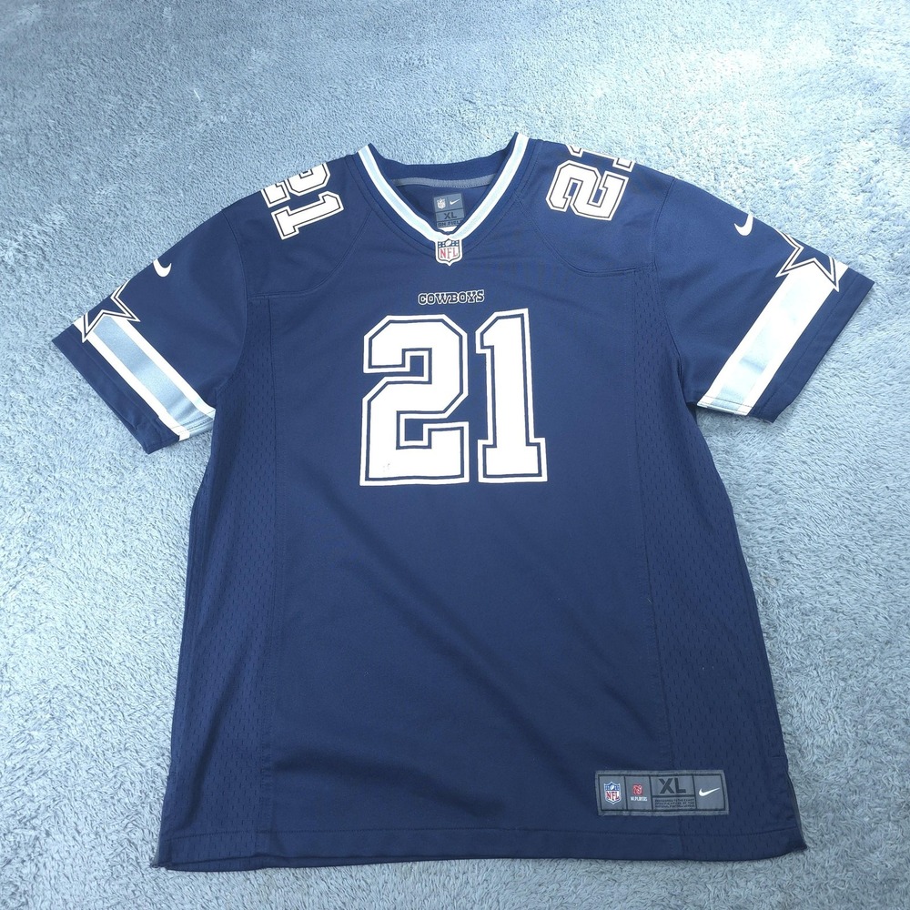 Dallas Cowboys Jersey Boys XL Blue NFL Football Nike On Field Ezekiel Elliott 21